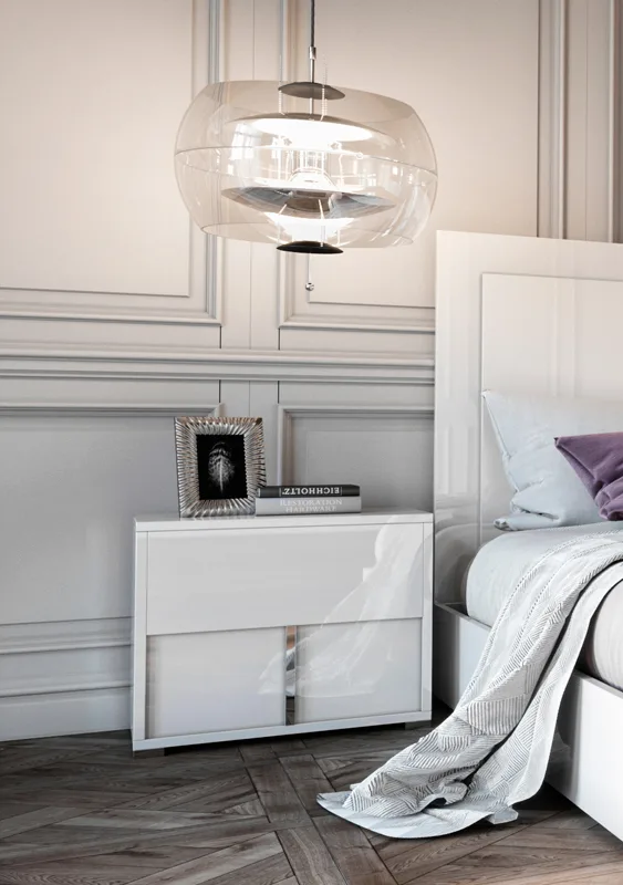 Modrest Nicla Italian Modern White Nightstand - Image 2