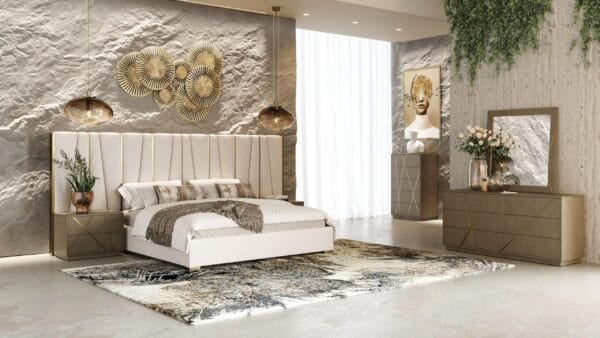 Modrest Nixa - Modern Wide Birch + Brushed Bronze Chest - Image 2