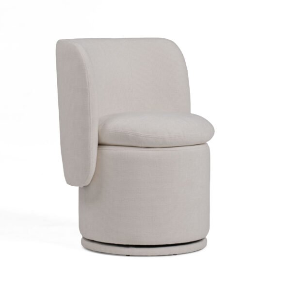 Divani Casa Norris - Modern Ivory Fabric Swivel Dining Chair