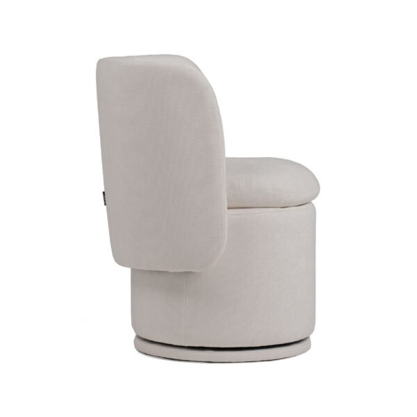 Divani Casa Norris - Modern Ivory Fabric Swivel Dining Chair - Image 3