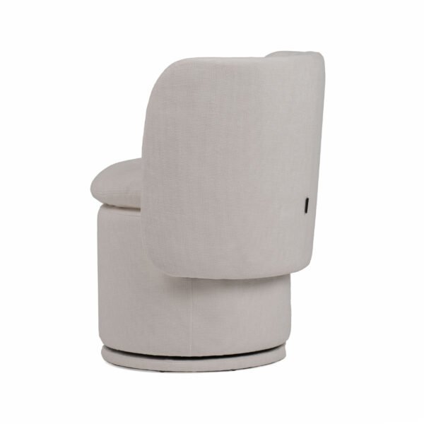 Divani Casa Norris - Modern Ivory Fabric Swivel Dining Chair - Image 5