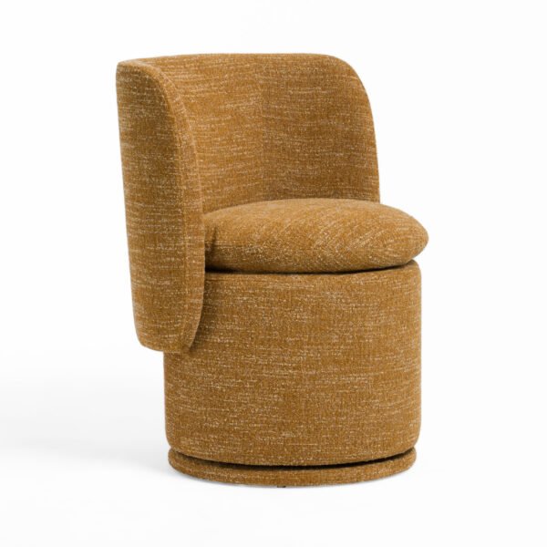 Divani Casa Norris - Modern Mustard Fabric Swivel Dining Chair