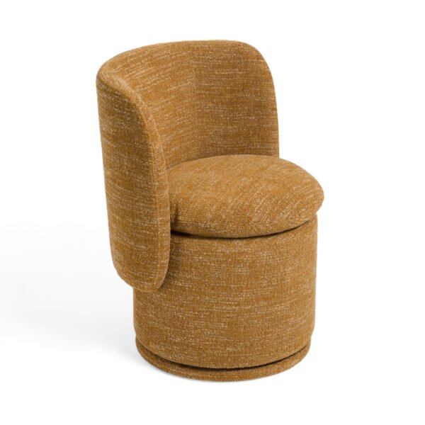 Divani Casa Norris - Modern Mustard Fabric Swivel Dining Chair - Image 2