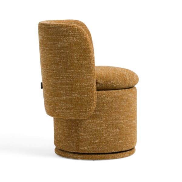 Divani Casa Norris - Modern Mustard Fabric Swivel Dining Chair - Image 3