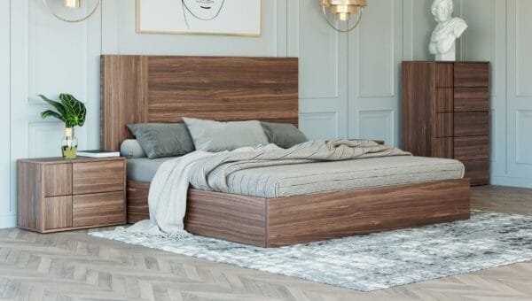 Nova Domus Asus - Queen Italian Modern Walnut Bed - Image 4