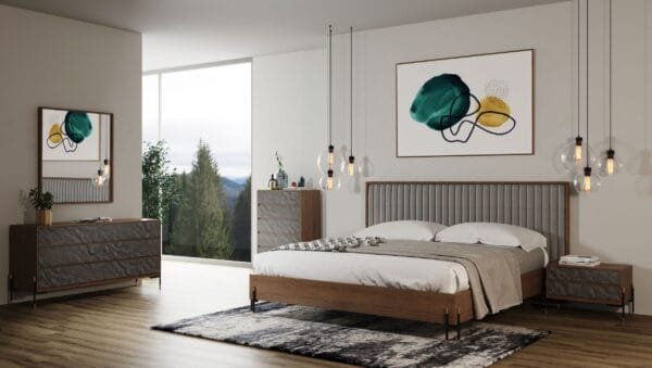 Nova Domus Metcalf - Queen Mid-Century Walnut & Grey Bedroom Set - Image 3