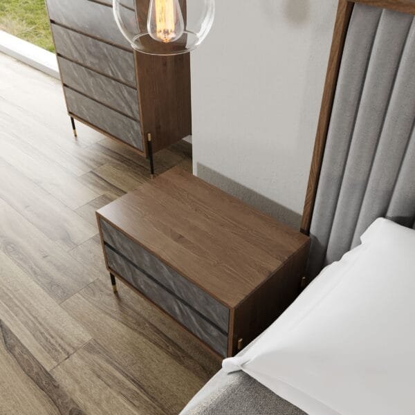 Nova Domus Metcalf - Queen Mid-Century Walnut & Grey Bedroom Set - Image 5