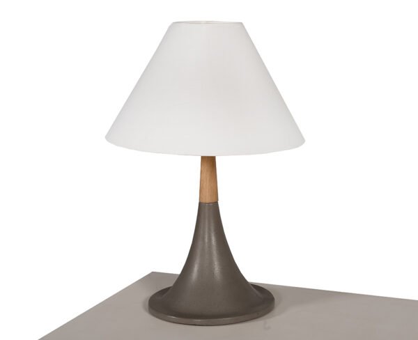 Modrest Nunez Modern Concrete & Oak Table Lamp - Image 3