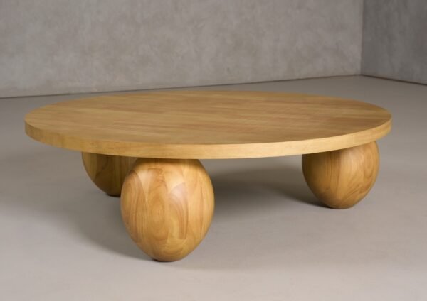 Modrest Optima - Modern Natural Rubberwood Round Coffee Table