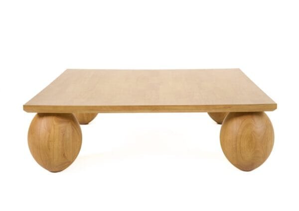 Modrest Optima - Modern Natural Rubberwood Square Coffee Table - Image 2