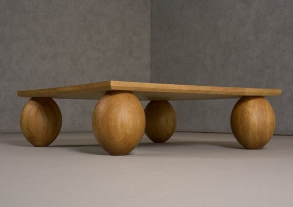Modrest Optima - Modern Natural Rubberwood Square Coffee Table - Image 4