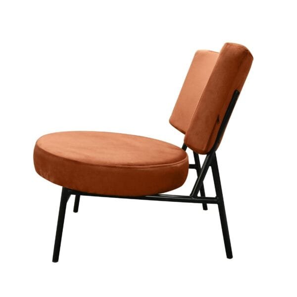 Modrest Sami - Modern Orange Velvet Accent Chair - Image 2