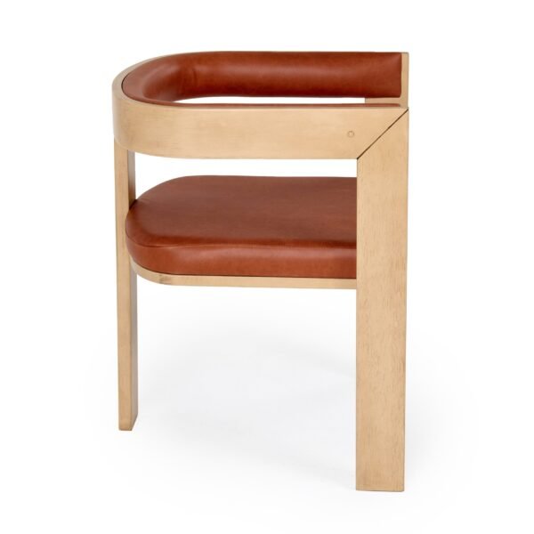 Nova Domus Oshana - Modern Rust Leatherette + White Oak Dining Chair - Image 2