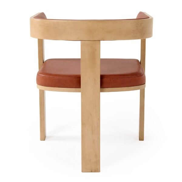 Nova Domus Oshana - Modern Rust Leatherette + White Oak Dining Chair - Image 3