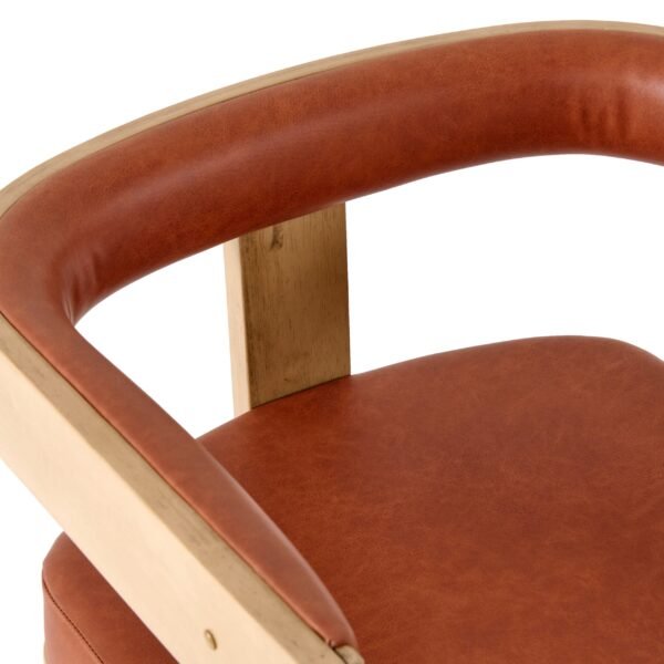 Nova Domus Oshana - Modern Rust Leatherette + White Oak Dining Chair - Image 4