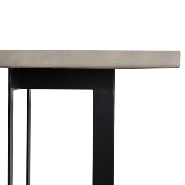 Modrest Sharon Modern Concrete & Black Metal Dining Table - Image 5