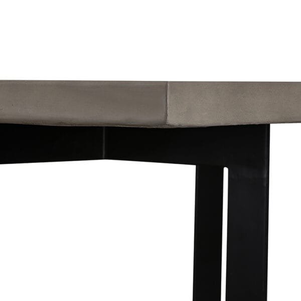 Modrest Sharon Modern Concrete & Black Metal Dining Table - Image 4