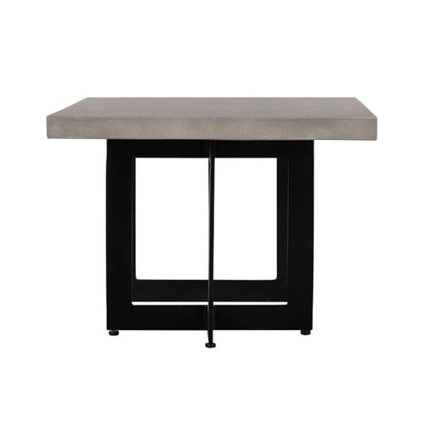 Modrest Sharon Modern Concrete & Black Metal Dining Table - Image 2
