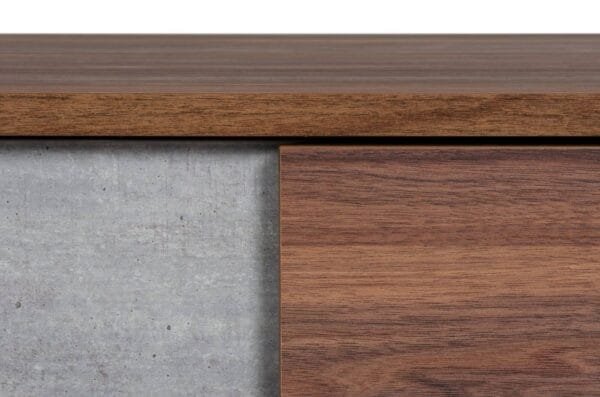 Nova Domus Palermo - Modern Italian Faux Concrete & Walnut Nightstand