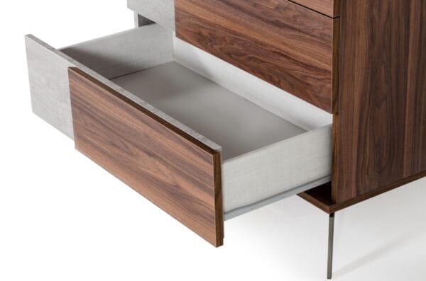 Nova Domus Palermo Italian Modern Faux Concrete & Walnut Chest - Image 2