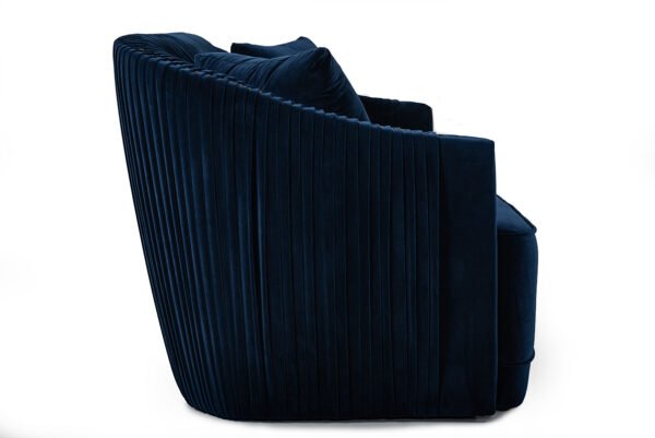 Divani Casa Palomar Modern Blue Velvet & Brass Sofa