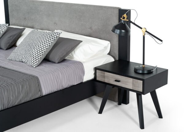 Nova Domus Panther Contemporary Grey & Black Nightstand - Image 4
