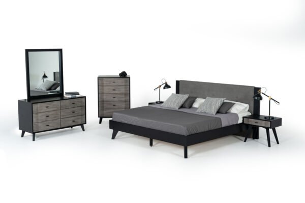 Nova Domus Panther Contemporary Grey & Black Nightstand - Image 5