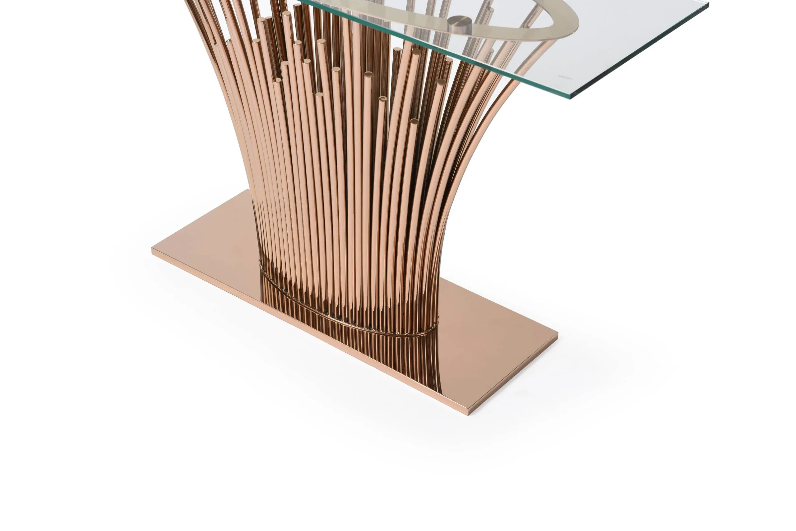 Modrest Paxton - Modern Glass + Rosegold Console Table 4 Modrest Paxton - Modern Glass + Rosegold Console Table - Image 4