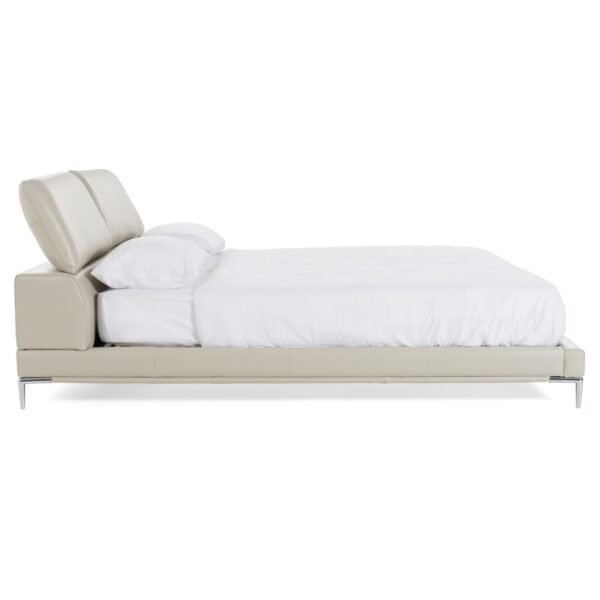 Modrest Pearson - Modern Light Grey Leather Bed - Image 3