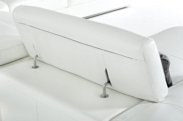 Divani Casa Pella - Modern White Italian Leather U Shaped Sectional Sofa - Image 4