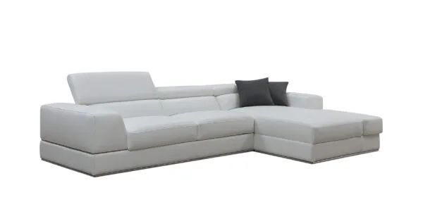 Divani Casa Pella Mini - Modern White Leather Right Facing Sectional Sofa - Image 2