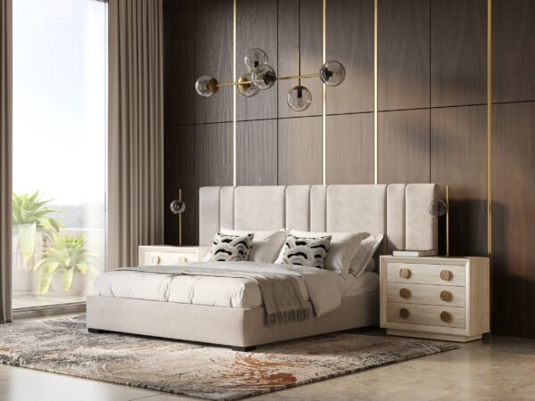 Modrest Penelope - Modern Grey Velvet Bed - Image 5