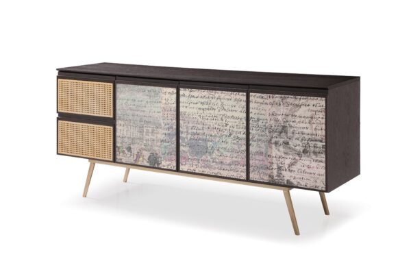 Modrest Phelan - Modern Smoked Ash & Brass Buffet - Image 2