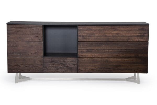 Modrest Wharton Modern Dark Aged Oak Buffet - Image 2
