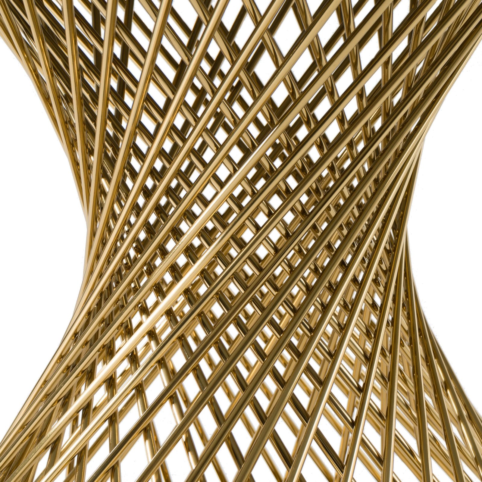 Modrest Potter - White Marble & Gold Stainless Steel Round Dining Table 4 Modrest Potter - White Marble & Gold Stainless Steel Round Dining Table - Image 4