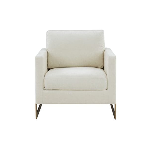 Modrest Prince - Contemporary Cream + Gold Fabric Accent Chair - Image 2