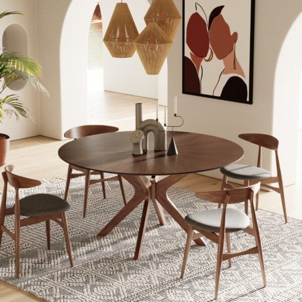 Modrest Prospect - Modern Round 59" Walnut Dining Table - Image 2