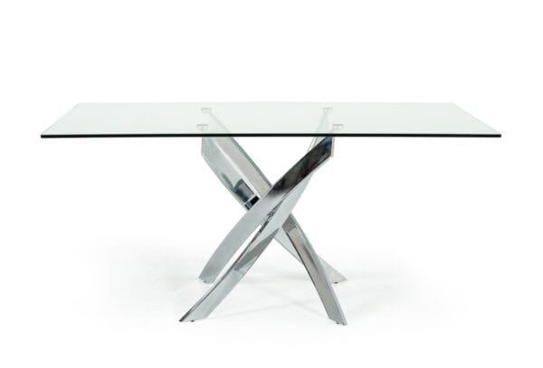 Modrest Pyrite Modern Rectangular Glass Dining Table - Image 3