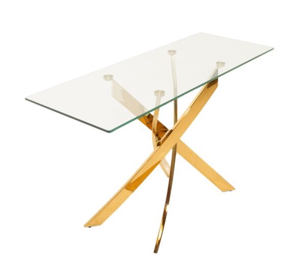 Modrest Pyrite Modern Glass and Gold Console Table