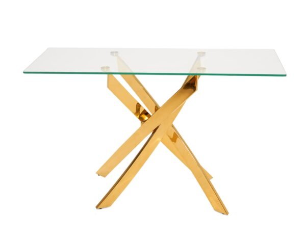 Modrest Pyrite Modern Glass and Gold Console Table - Image 3