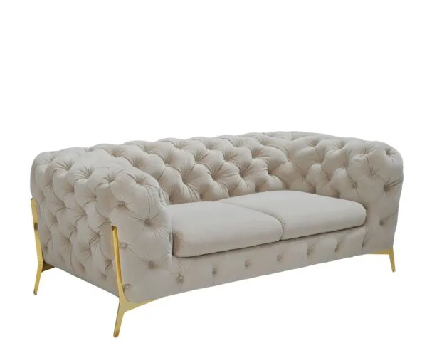 Divani Casa Quincey - Transitional Beige Velvet Loveseat