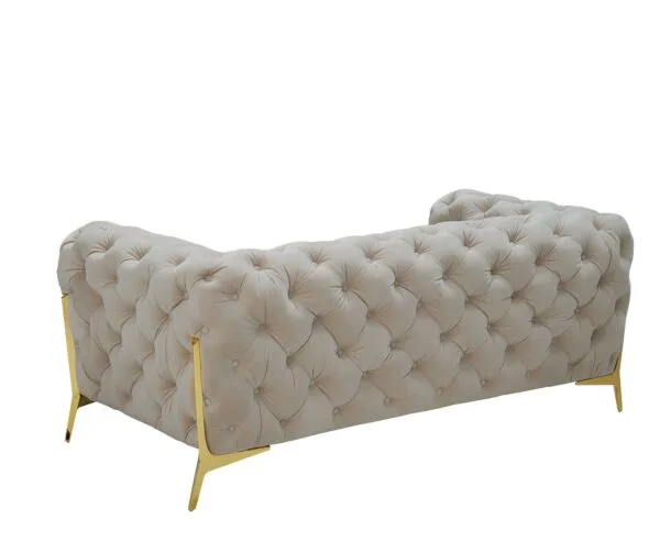 Divani Casa Quincey - Transitional Beige Velvet Loveseat - Image 2