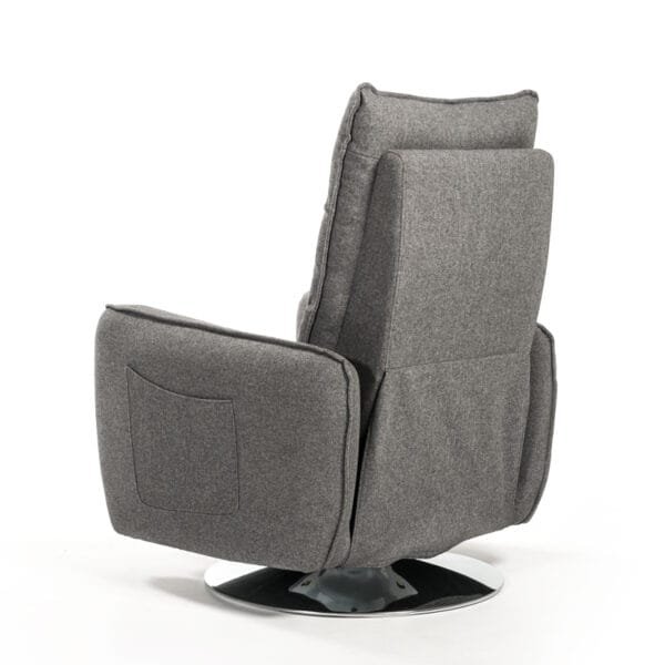 Divani Casa Fairfax Modern Grey Fabric Recliner Chair - Image 4