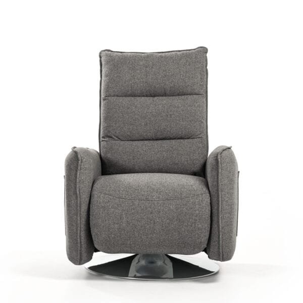 Divani Casa Fairfax Modern Grey Fabric Recliner Chair - Image 2