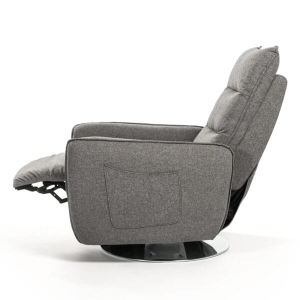 Divani Casa Fairfax Modern Grey Fabric Recliner Chair - Image 3