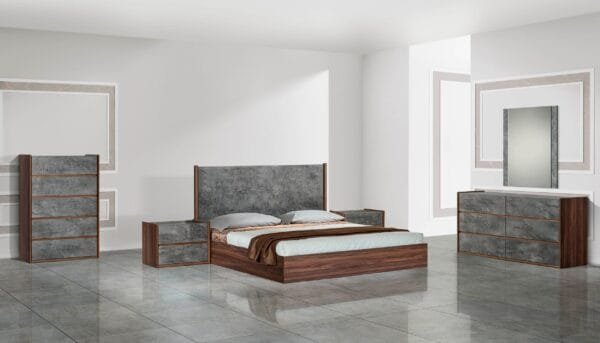 Nova Domus Rado Modern Walnut & Stucco Mirror