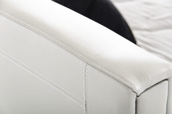 Eastern King Modrest Ramona Modern White Leatherette Bed - Image 2