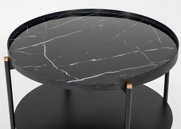 Modrest Randal Modern Round Black Metal Coffee Table - Image 3