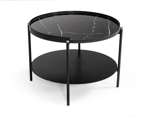 Modrest Randal Modern Round Black Metal Coffee Table - Image 2