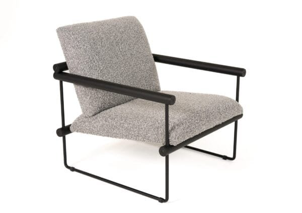 Modrest Ravina - Modern Grey Fabric + Black Accent Chair - Image 2